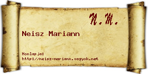 Neisz Mariann névjegykártya